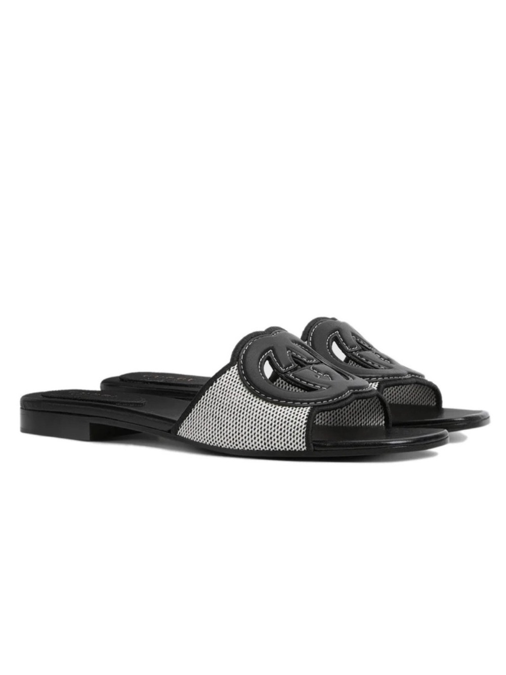 GUCCI GG interlocking G cutout leather slides sandals